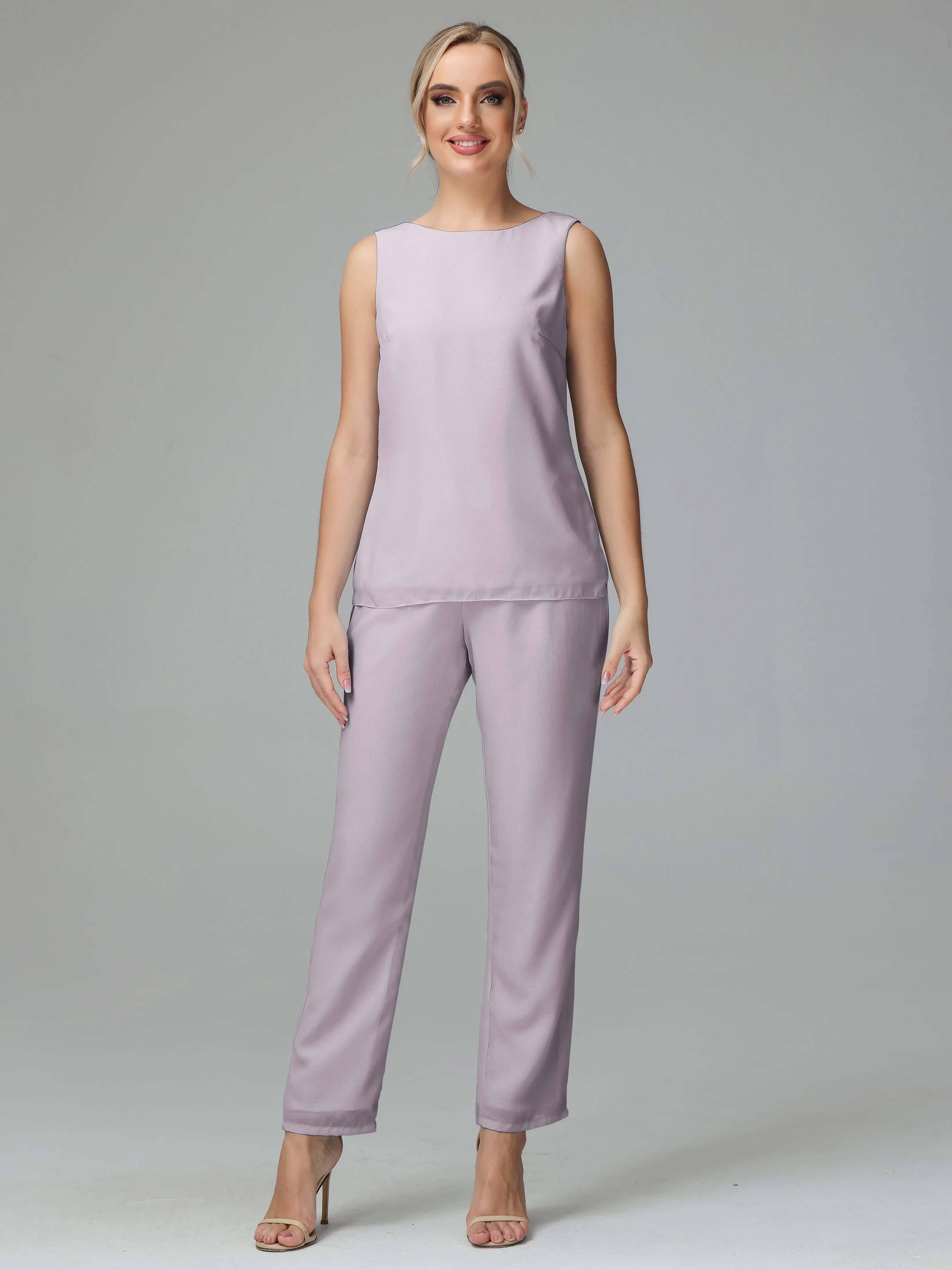 3 Pieces Chiffon Elegant Mother Of The Bride Dress Pants Suits
