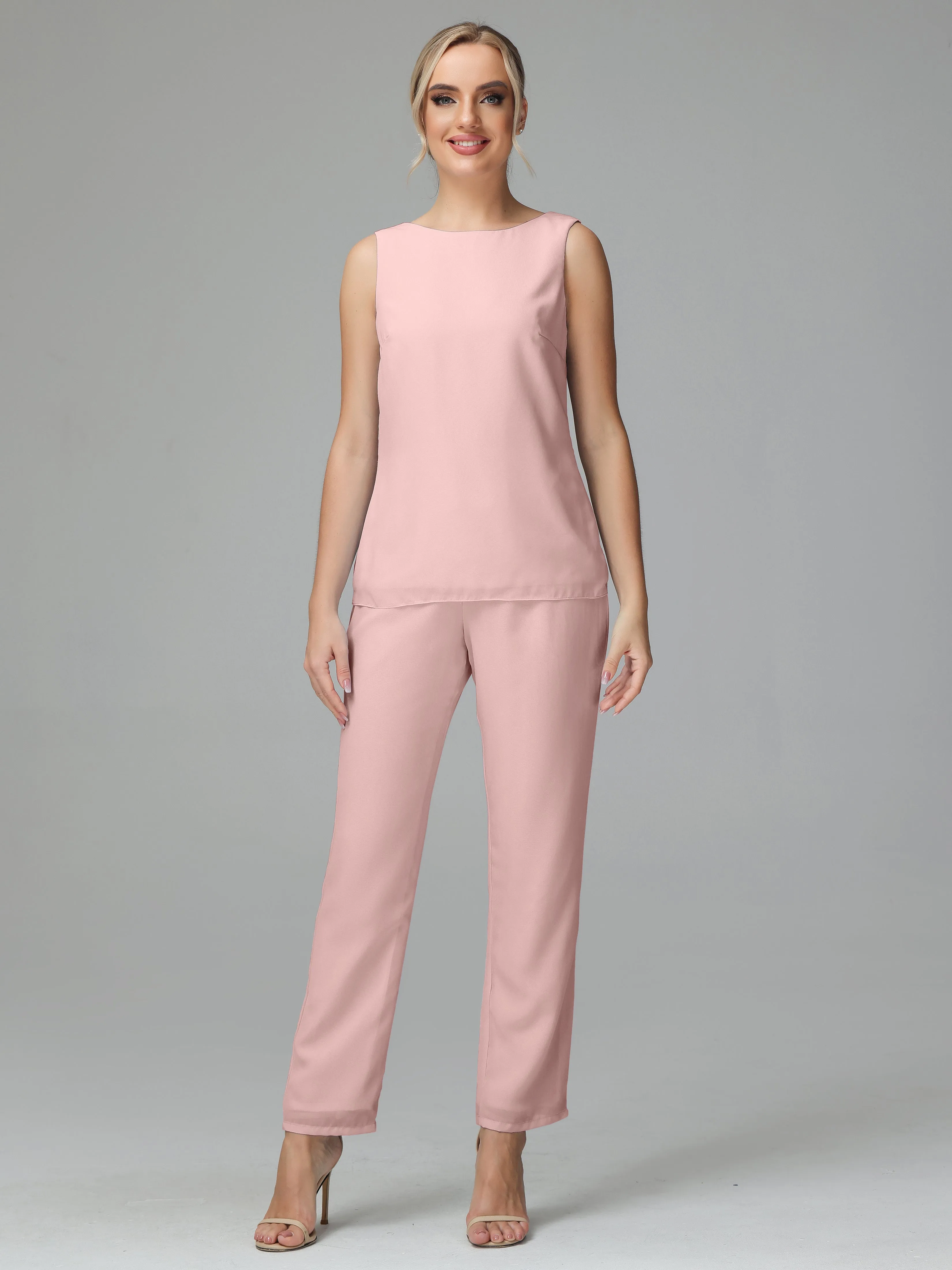 3 Pieces Chiffon Elegant Mother Of The Bride Dress Pants Suits