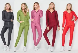 Active Brazilian Zip Up Hoodie Butt Lift Leggings Pants Set