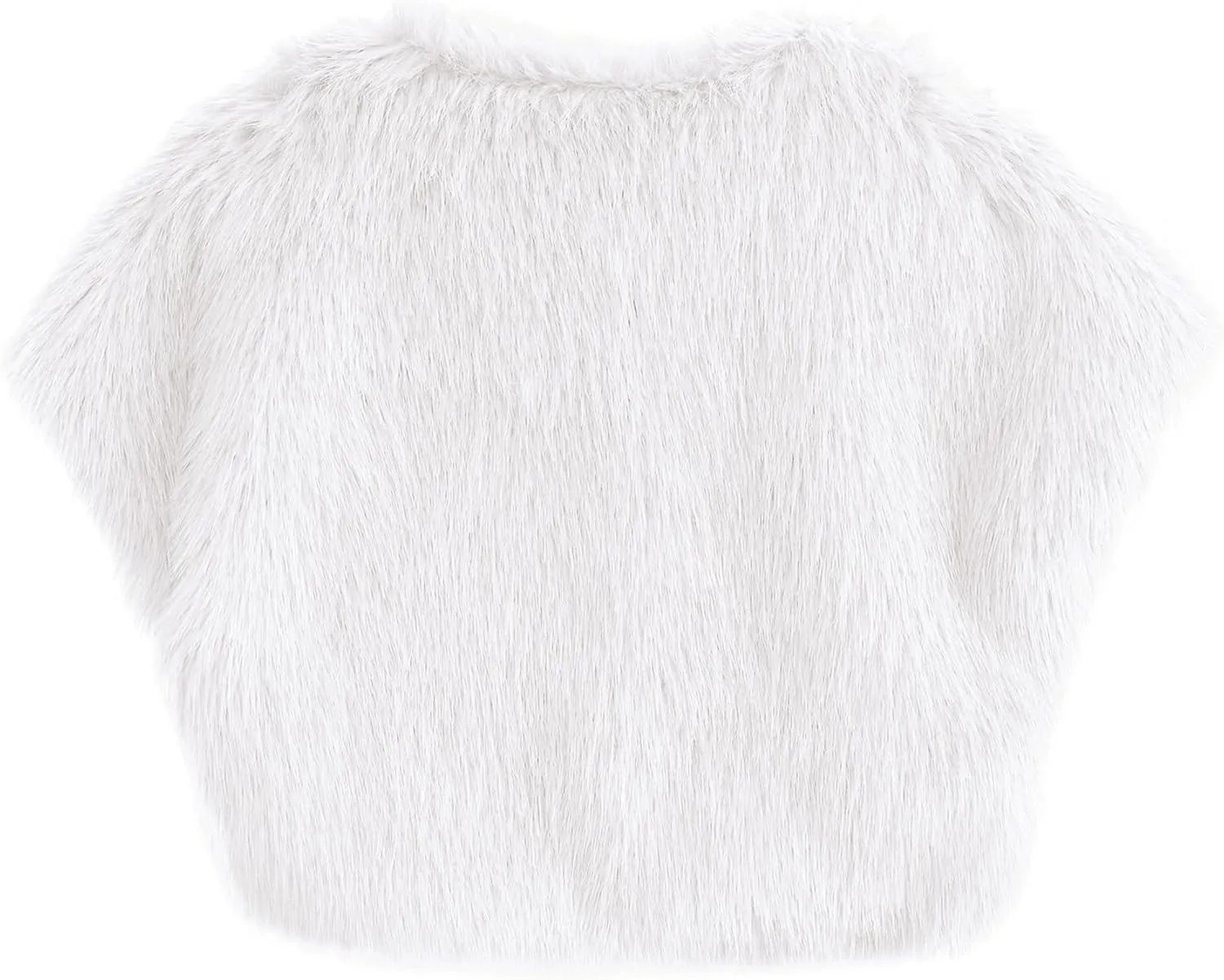 Amazhiyu Women Faux Fur Bolero Shrug Cap Sleeve Crop Cardigan for Evening Dress