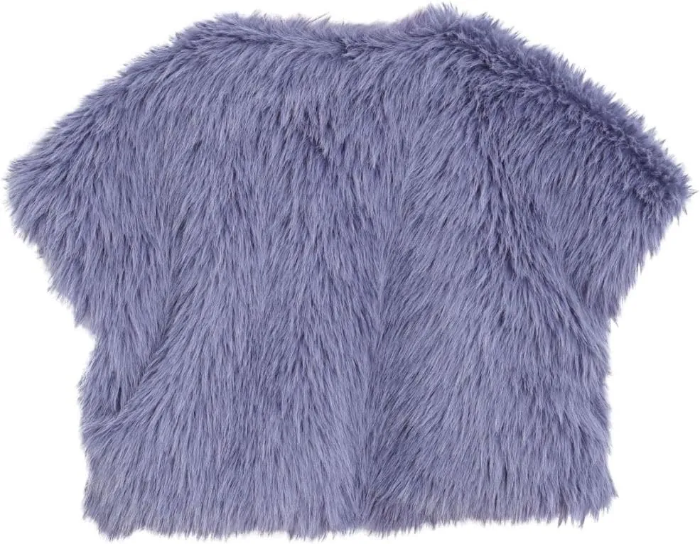 Amazhiyu Women Faux Fur Bolero Shrug Cap Sleeve Crop Cardigan for Evening Dress