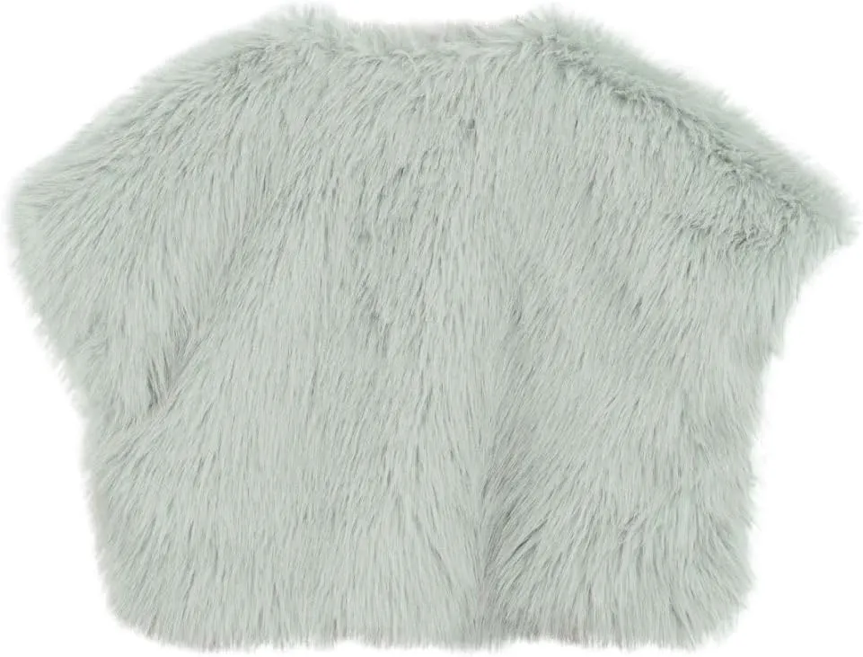 Amazhiyu Women Faux Fur Bolero Shrug Cap Sleeve Crop Cardigan for Evening Dress