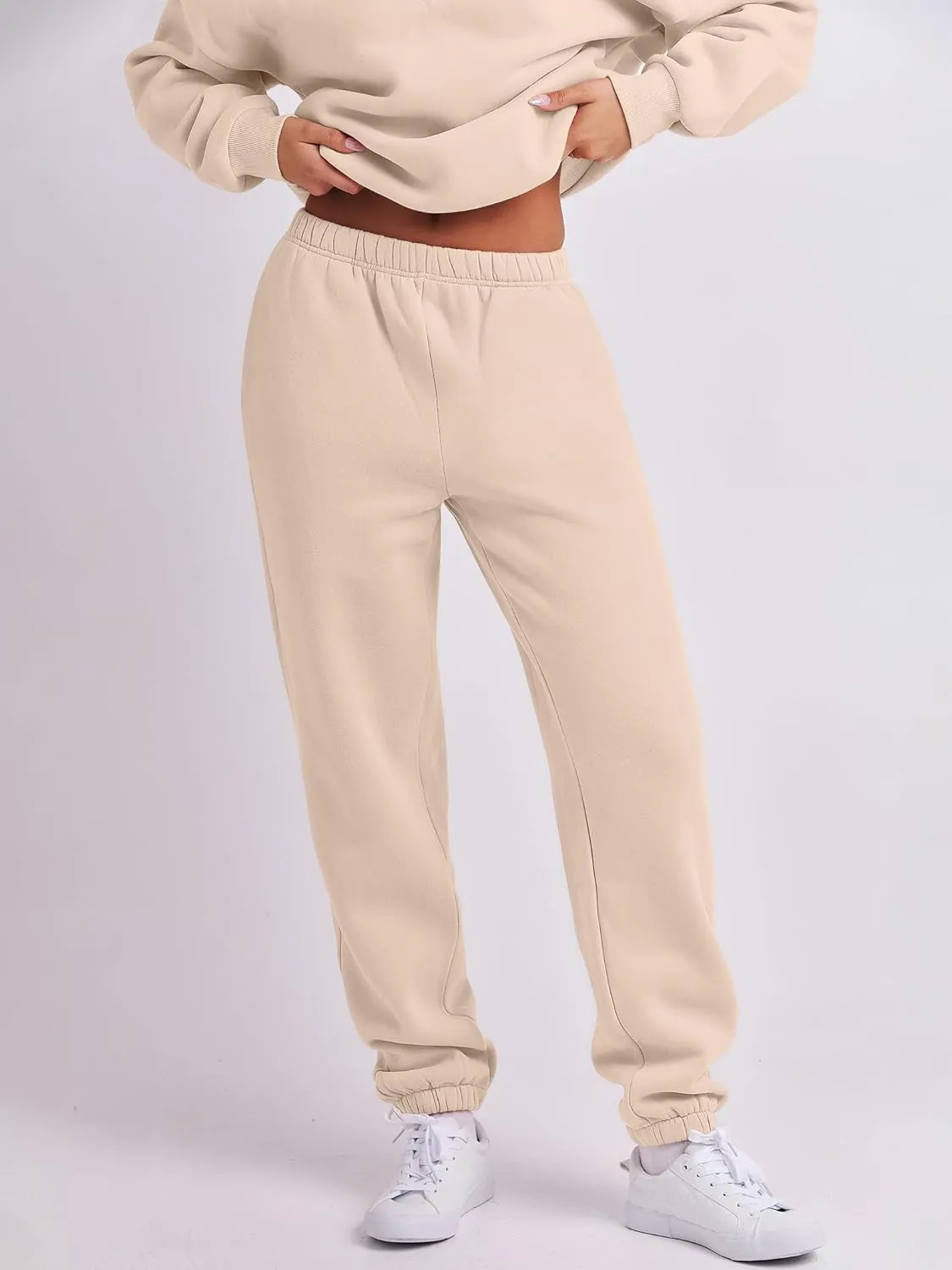 ANRABESS Women 2 Piece Outfits Sweatsuit Oversized Half Zip Sweatshirt Jogger Sweatpants Tracksuit Lounge Set 2025 Clothes