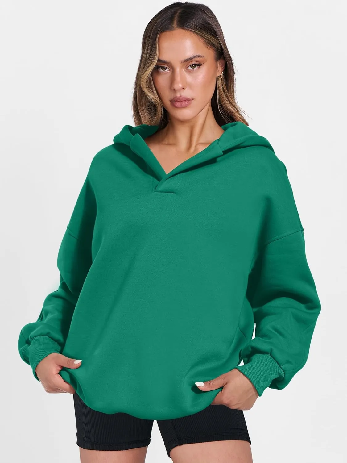 ANRABESS Womens Oversized Hoodies V Neck Sweatshirts Long Sleeve Pullover Casual Fall Teen Girls Preppy Clothes 2025 Trendy
