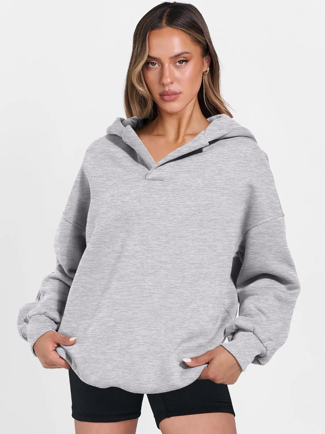 ANRABESS Womens Oversized Hoodies V Neck Sweatshirts Long Sleeve Pullover Casual Fall Teen Girls Preppy Clothes 2025 Trendy