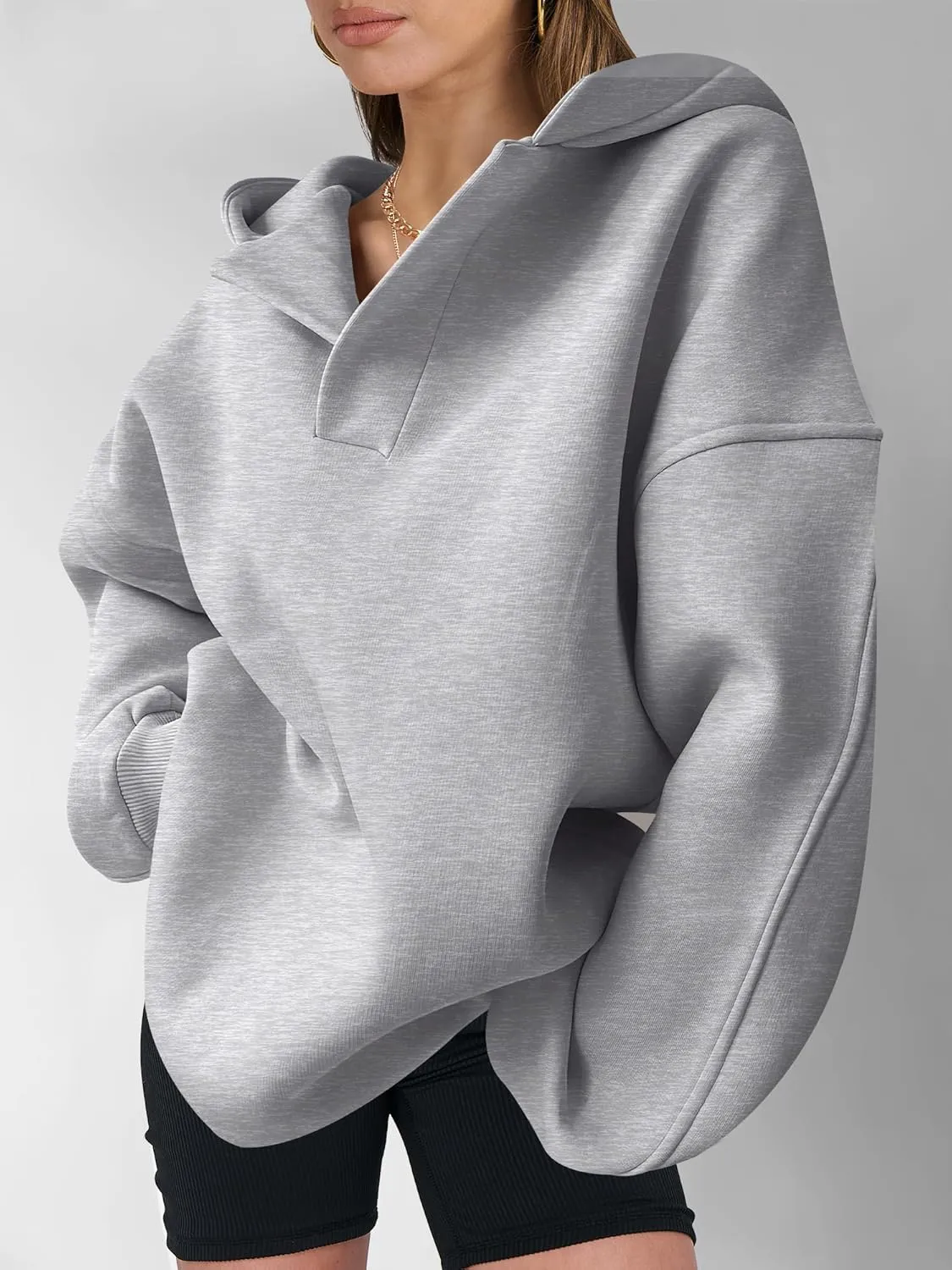 ANRABESS Womens Oversized Hoodies V Neck Sweatshirts Long Sleeve Pullover Casual Fall Teen Girls Preppy Clothes 2025 Trendy