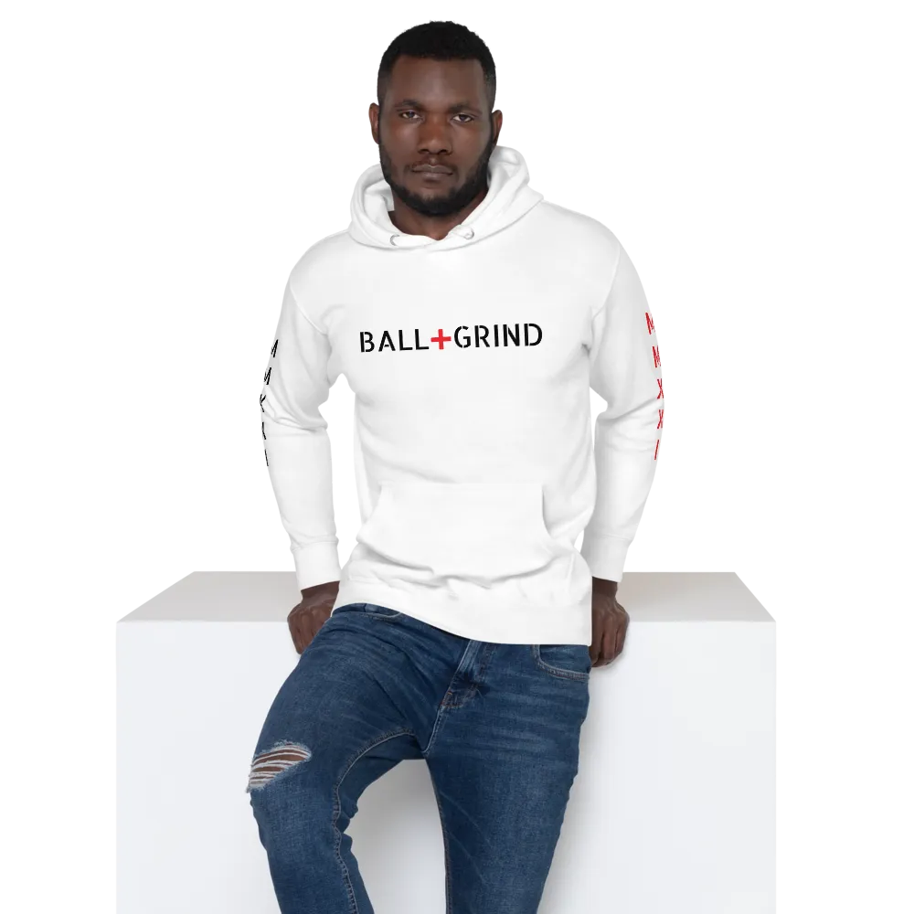 BALL GRIND: MMXXl White Premium Unisex Hoodie