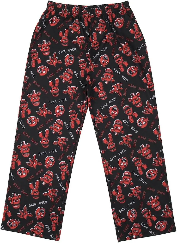 Bioworld Five Nights at Freddy's Youth Sleepwear Set Tee Shirt, Sleep Shorts, Sleep Pants