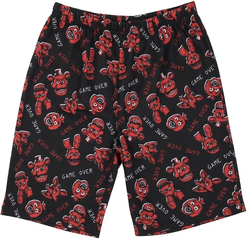 Bioworld Five Nights at Freddy's Youth Sleepwear Set Tee Shirt, Sleep Shorts, Sleep Pants