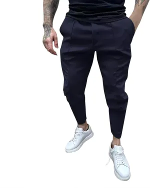 Cargo Pants for Men Outdoor Tactical Jogging Pants Slim Fit Sweatpants Elastic Waist Tapered Pants with Multi Pockets