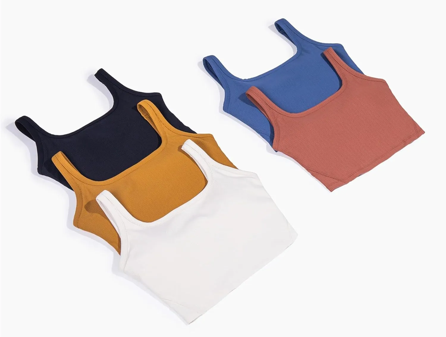 Chilylori Women's Seamless Sports Bra Workout Crop Top Ribbed Padded Longline Wirefree Medium Support Tank Tops Fitness