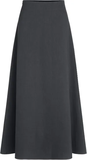 CIDER High Waist Solid Pleated Maxi Skirt