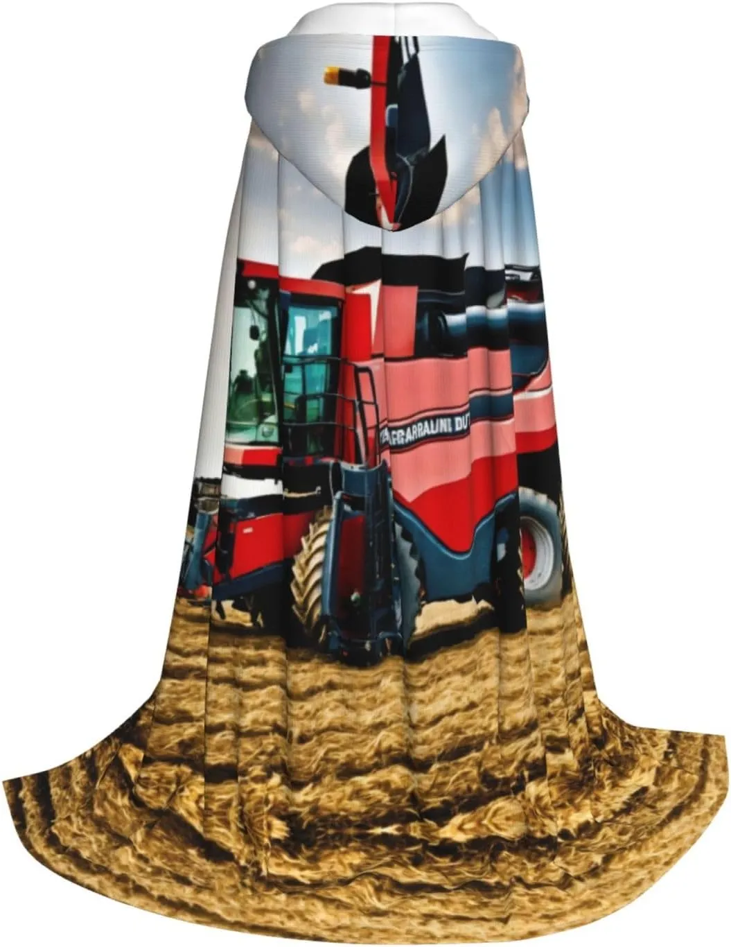 Company Farm Tractor print Hooded Renaissance Cape for Women Men,Adult Medieval Cloak,Viking Cloak Wizard Hooded Robe