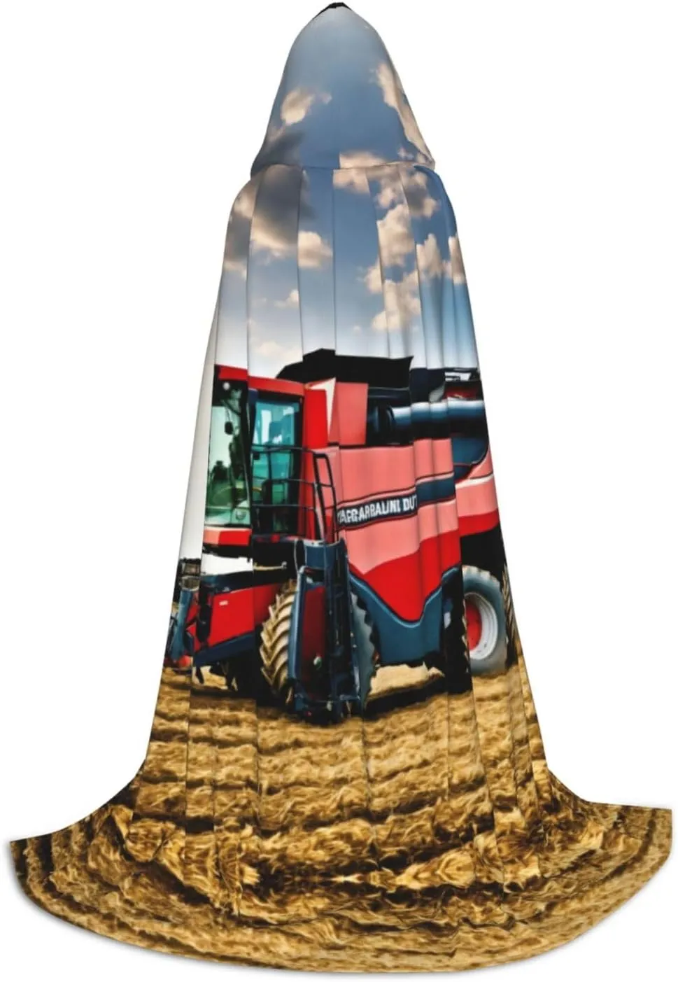 Company Farm Tractor print Hooded Renaissance Cape for Women Men,Adult Medieval Cloak,Viking Cloak Wizard Hooded Robe