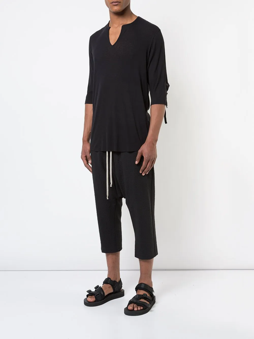Cotton Linen Rib Jersey Tunic T-Shirt