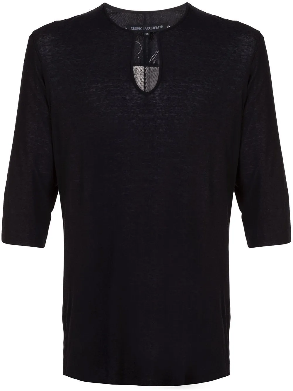 Cotton Linen Rib Jersey Tunic T-Shirt