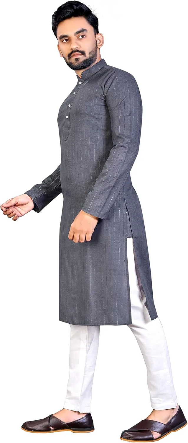 Cotton Men's Kurta Pajama Set, Mens wedding kurta, festival kurta,Designer Indian kurta pyjama set