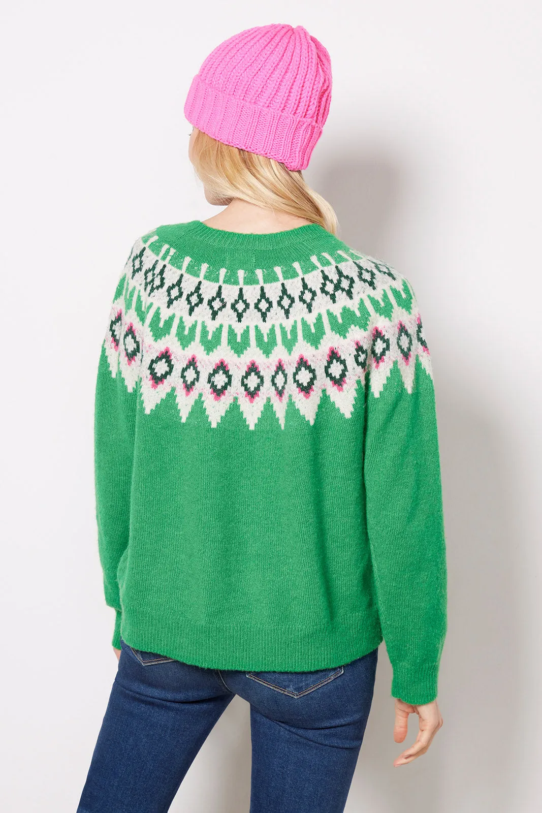 Crew Neck Fair Isle Pullover