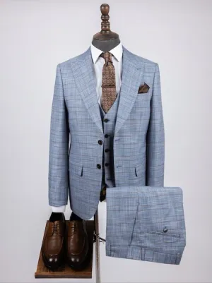 Curtis Blue Set Blazer Linen Suit