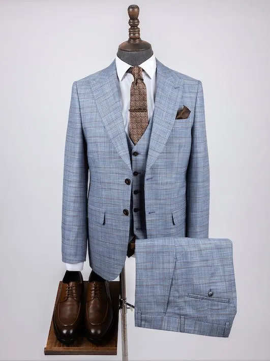 Curtis Blue Set Blazer Linen Suit