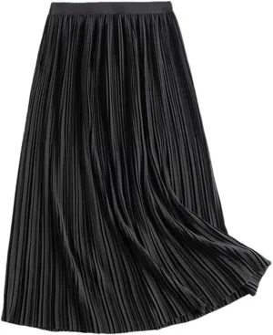 DBFBDTU Skirts for Women Pleated Skirt Women Drape High Waist Midi Skirt for Women's Loose Office Skirts