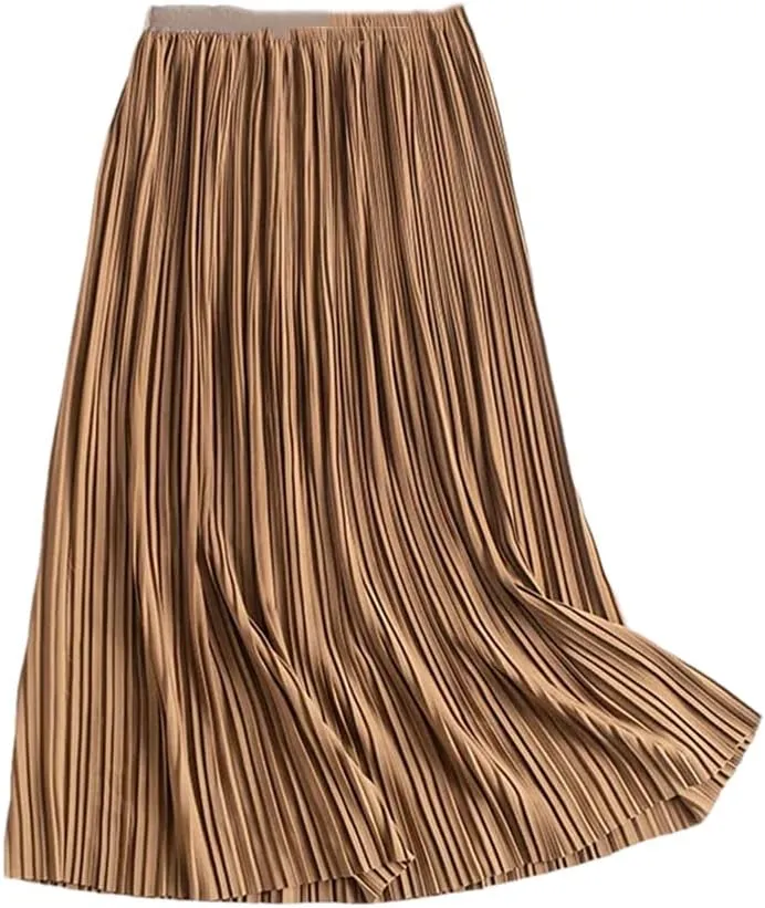 DBFBDTU Skirts for Women Pleated Skirt Women Drape High Waist Midi Skirt for Women's Loose Office Skirts