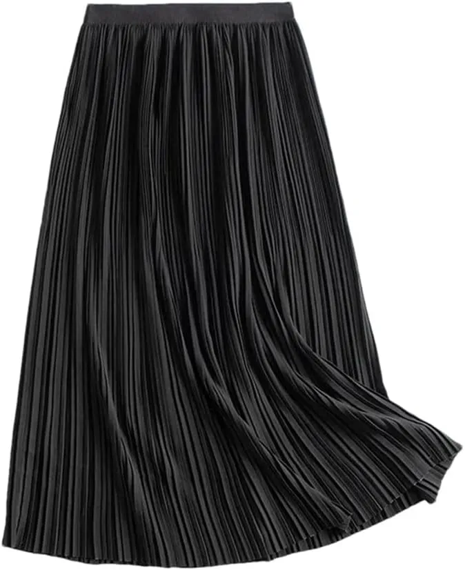 DBFBDTU Skirts for Women Pleated Skirt Women Drape High Waist Midi Skirt for Women's Loose Office Skirts