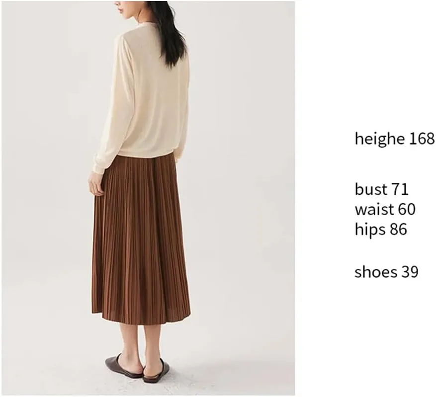 DBFBDTU Skirts for Women Pleated Skirt Women Drape High Waist Midi Skirt for Women's Loose Office Skirts