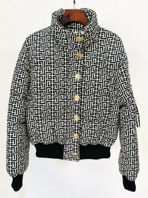 Designer Down Jacket Women's Monogram Printed Puffy Down Coat Parkas