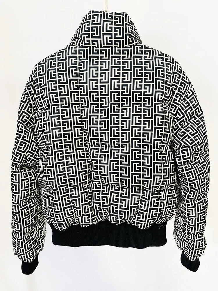 Designer Down Jacket Women's Monogram Printed Puffy Down Coat Parkas