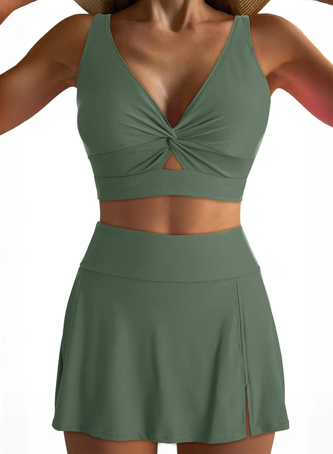 Dokotoo Bikini Set for Women Swimsuits 2025 Swim Skirts with Removable Pads Bathing Suit