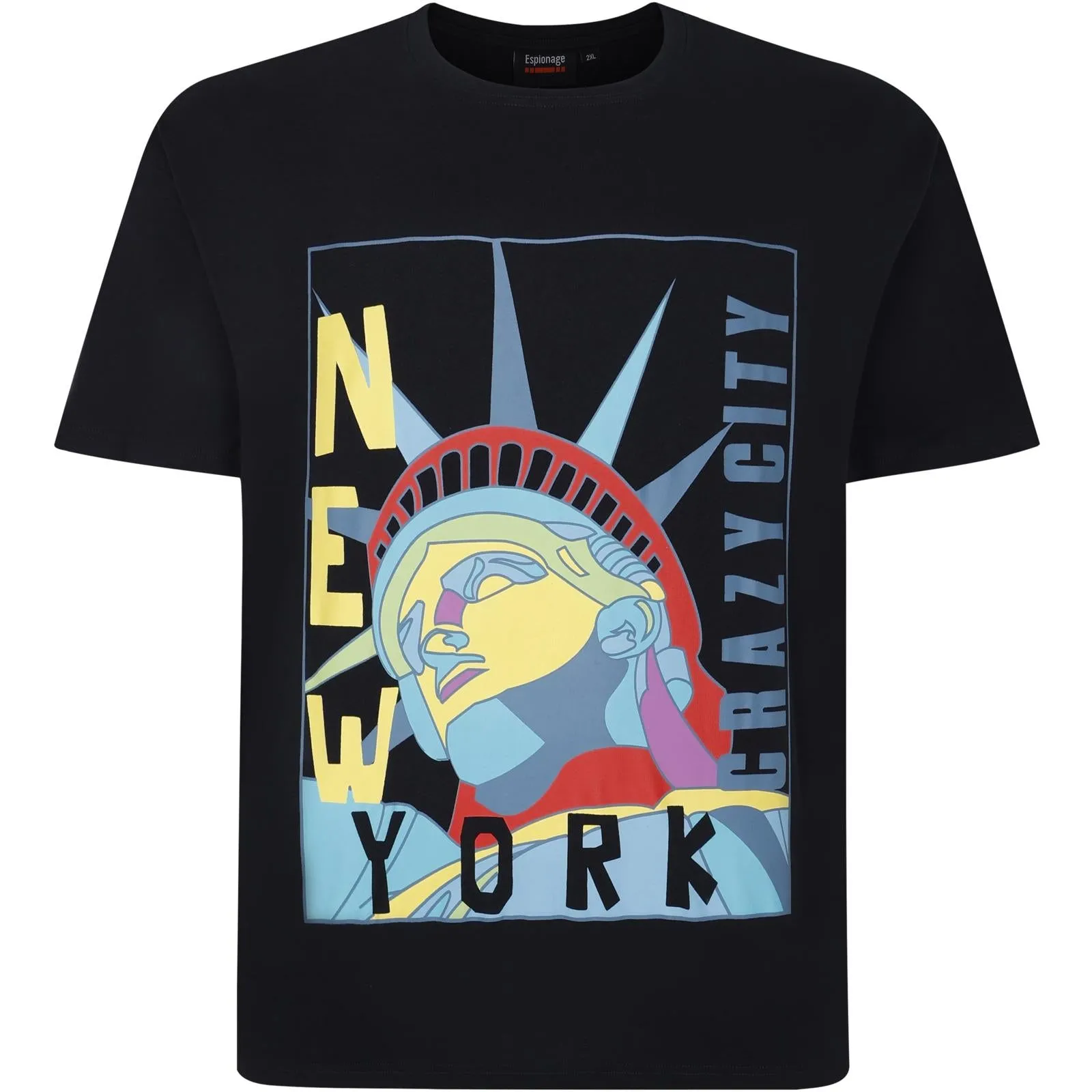 Espionage Mens New York Pop Art Big & Tall Short Sleeve T-Shirt