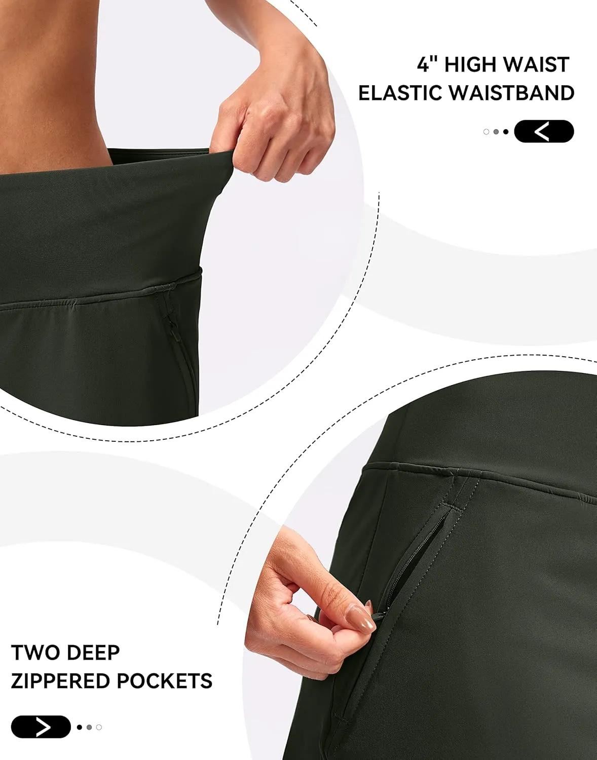 G Gradual Golf Skirts for Women Zipper Pockets High Waisted Skorts for Woman Tennis Athletic Workout Casual Summer