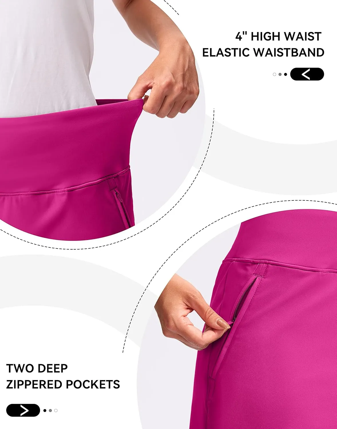 G Gradual Golf Skirts for Women Zipper Pockets High Waisted Skorts for Woman Tennis Athletic Workout Casual Summer