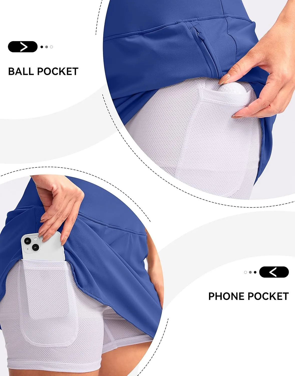 G Gradual Golf Skirts for Women Zipper Pockets High Waisted Skorts for Woman Tennis Athletic Workout Casual Summer
