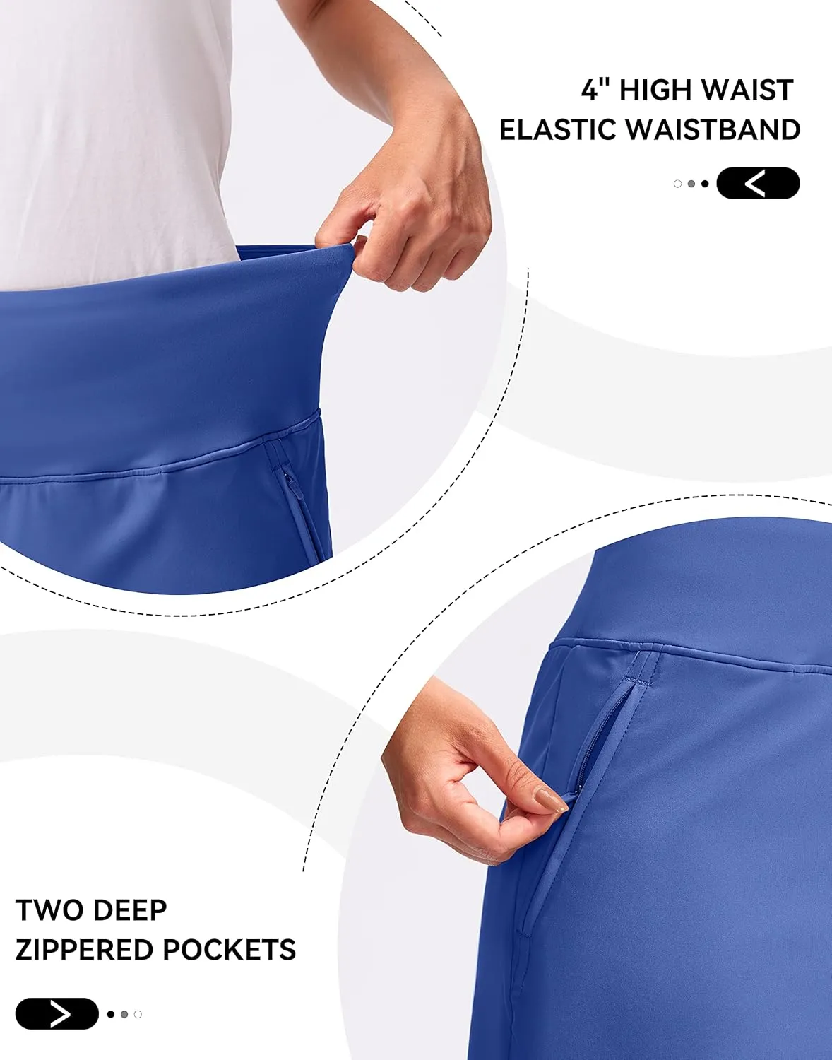 G Gradual Golf Skirts for Women Zipper Pockets High Waisted Skorts for Woman Tennis Athletic Workout Casual Summer