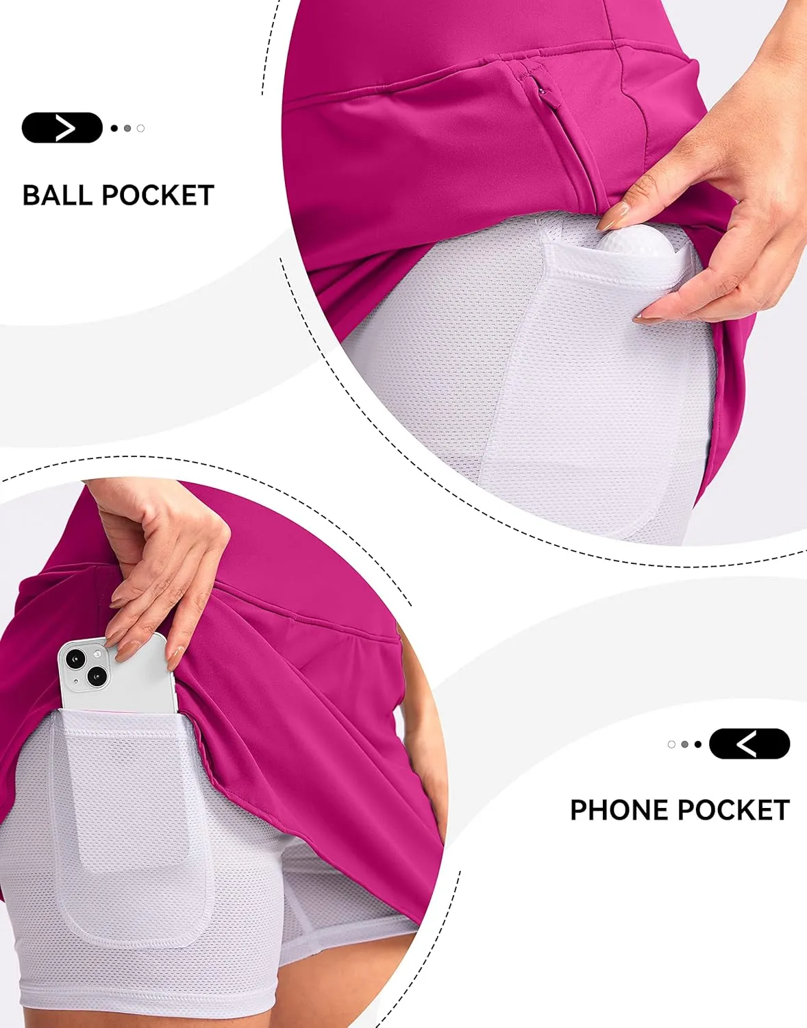 G Gradual Golf Skirts for Women Zipper Pockets High Waisted Skorts for Woman Tennis Athletic Workout Casual Summer