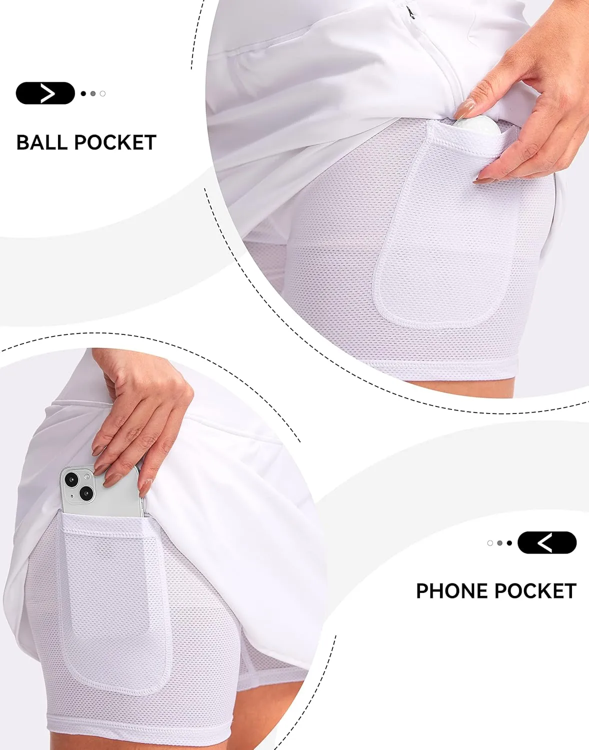 G Gradual Golf Skirts for Women Zipper Pockets High Waisted Skorts for Woman Tennis Athletic Workout Casual Summer