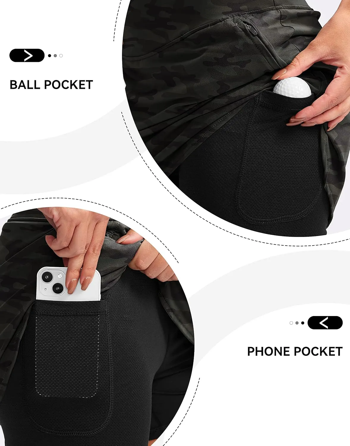 G Gradual Golf Skirts for Women Zipper Pockets High Waisted Skorts for Woman Tennis Athletic Workout Casual Summer