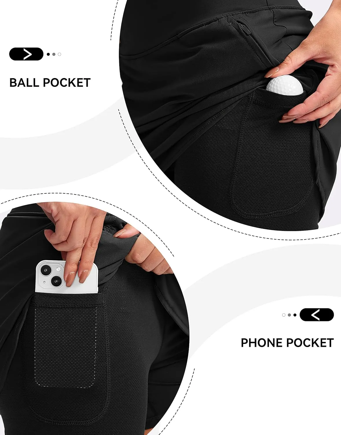 G Gradual Golf Skirts for Women Zipper Pockets High Waisted Skorts for Woman Tennis Athletic Workout Casual Summer