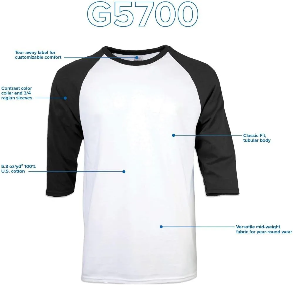 Gildan Adult Heavy Cotton 3/4 Raglan T-Shirt, Style G5700, 2-Pack