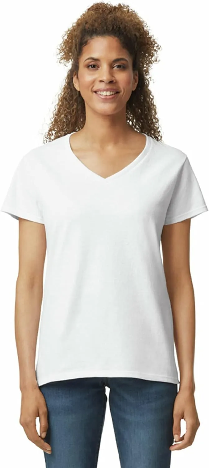 Gildan Women's Heavy Cotton V-Neck T-Shirt, 2-Pack