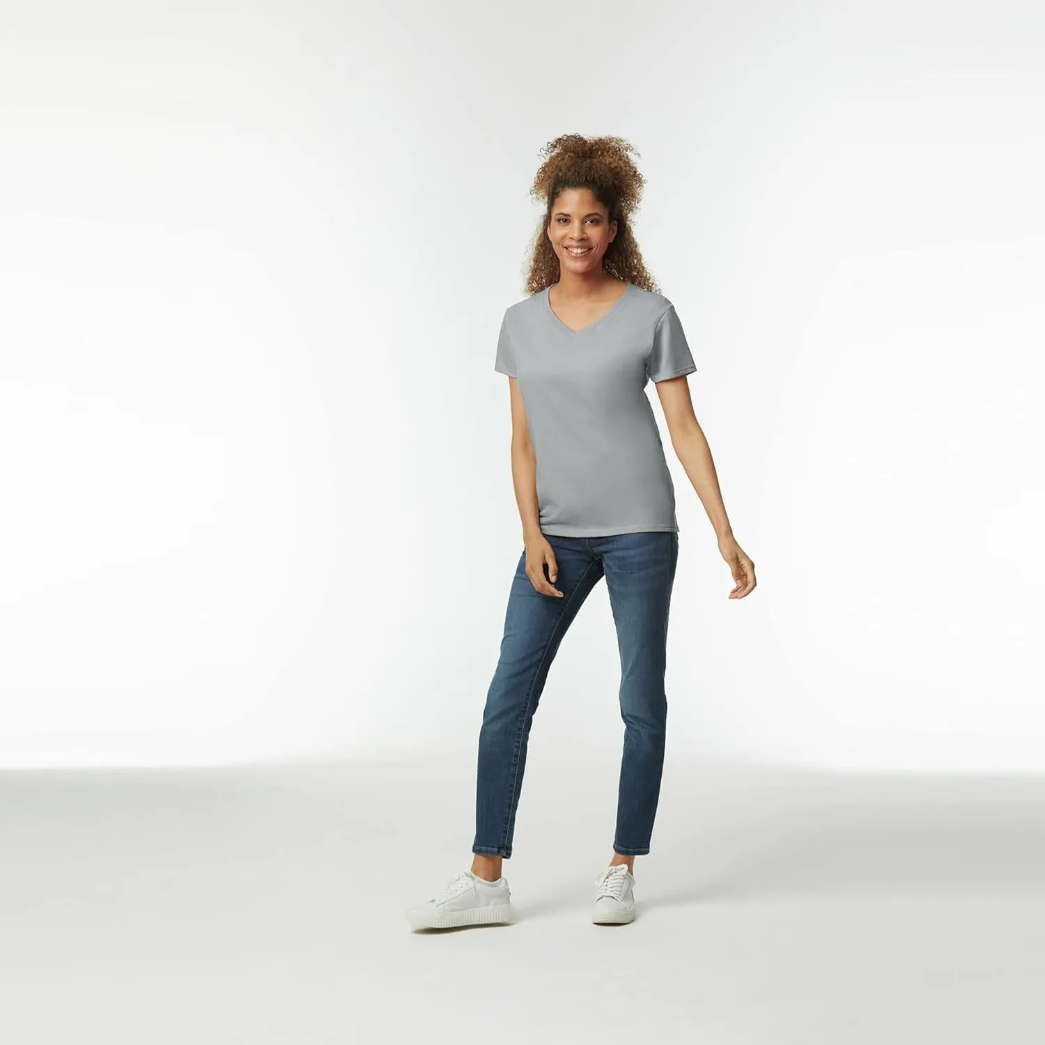 Gildan Women's Heavy Cotton V-Neck T-Shirt, 2-Pack