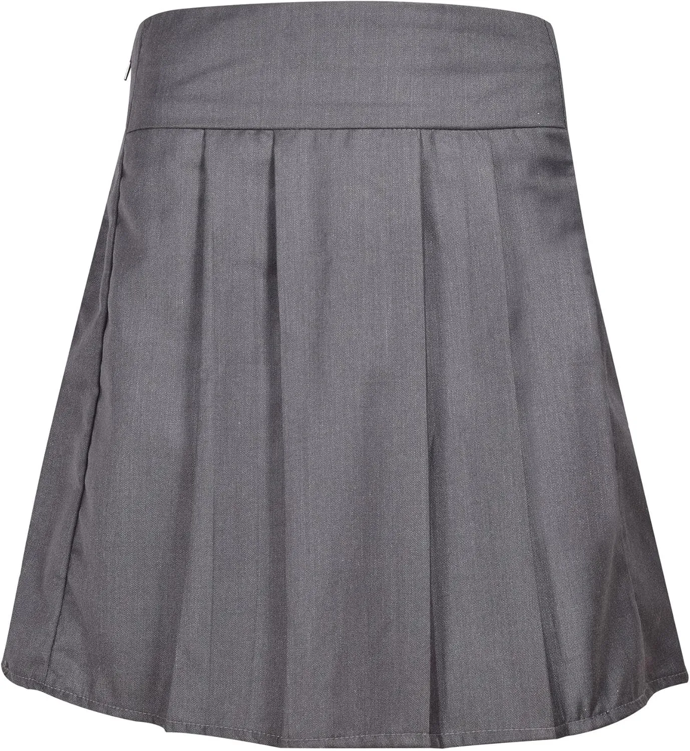 Girls 2 Pack Plain School Pleated Uniform Skater Skirts Elasticated Waist Summer Lightweight School Wear Skirts