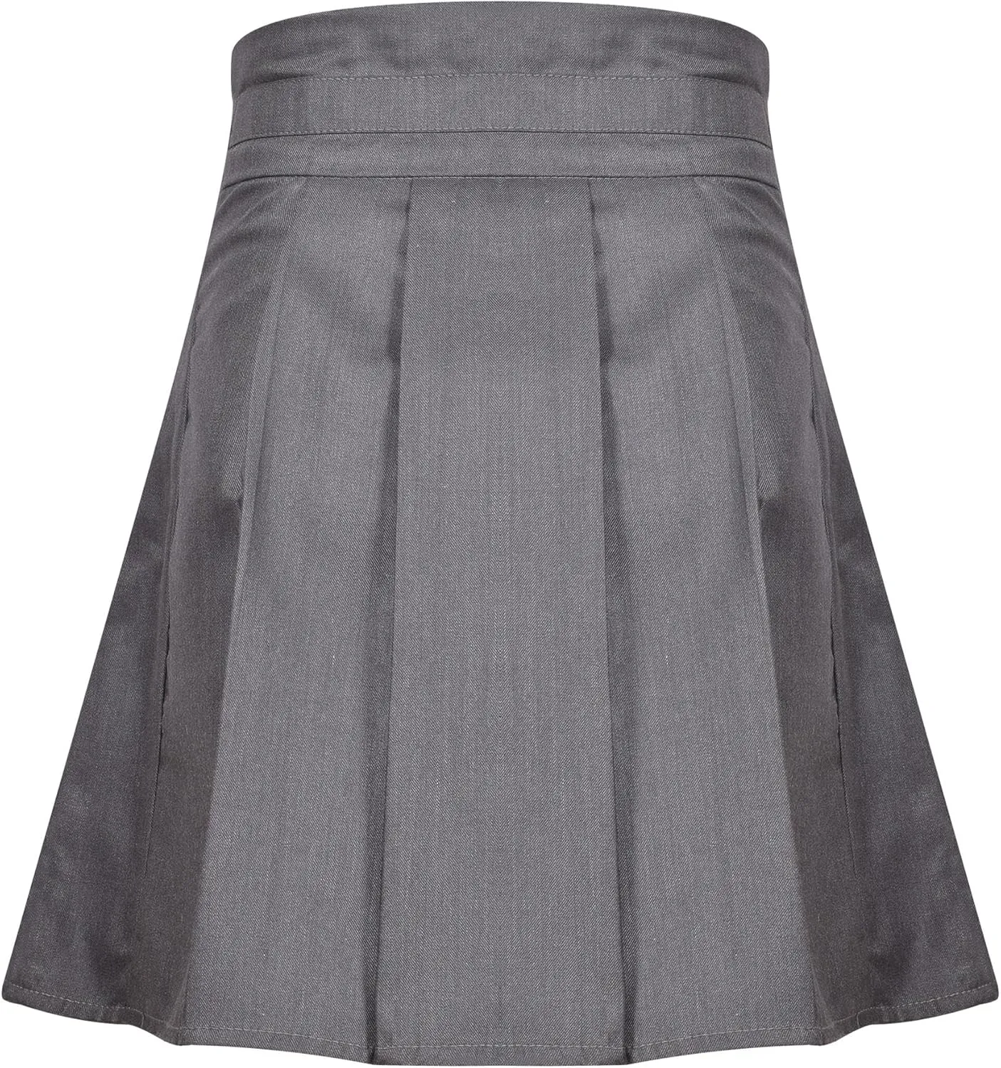 Girls 2 Pack Plain School Pleated Uniform Skater Skirts Elasticated Waist Summer Lightweight School Wear Skirts