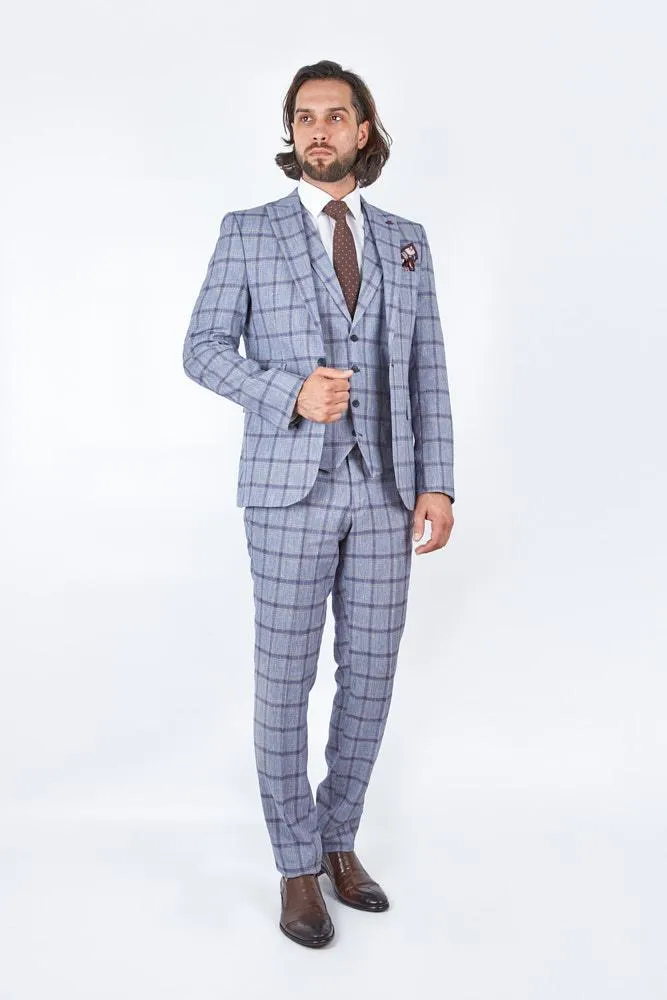 Grady Blue Set Blazer Linen Suit