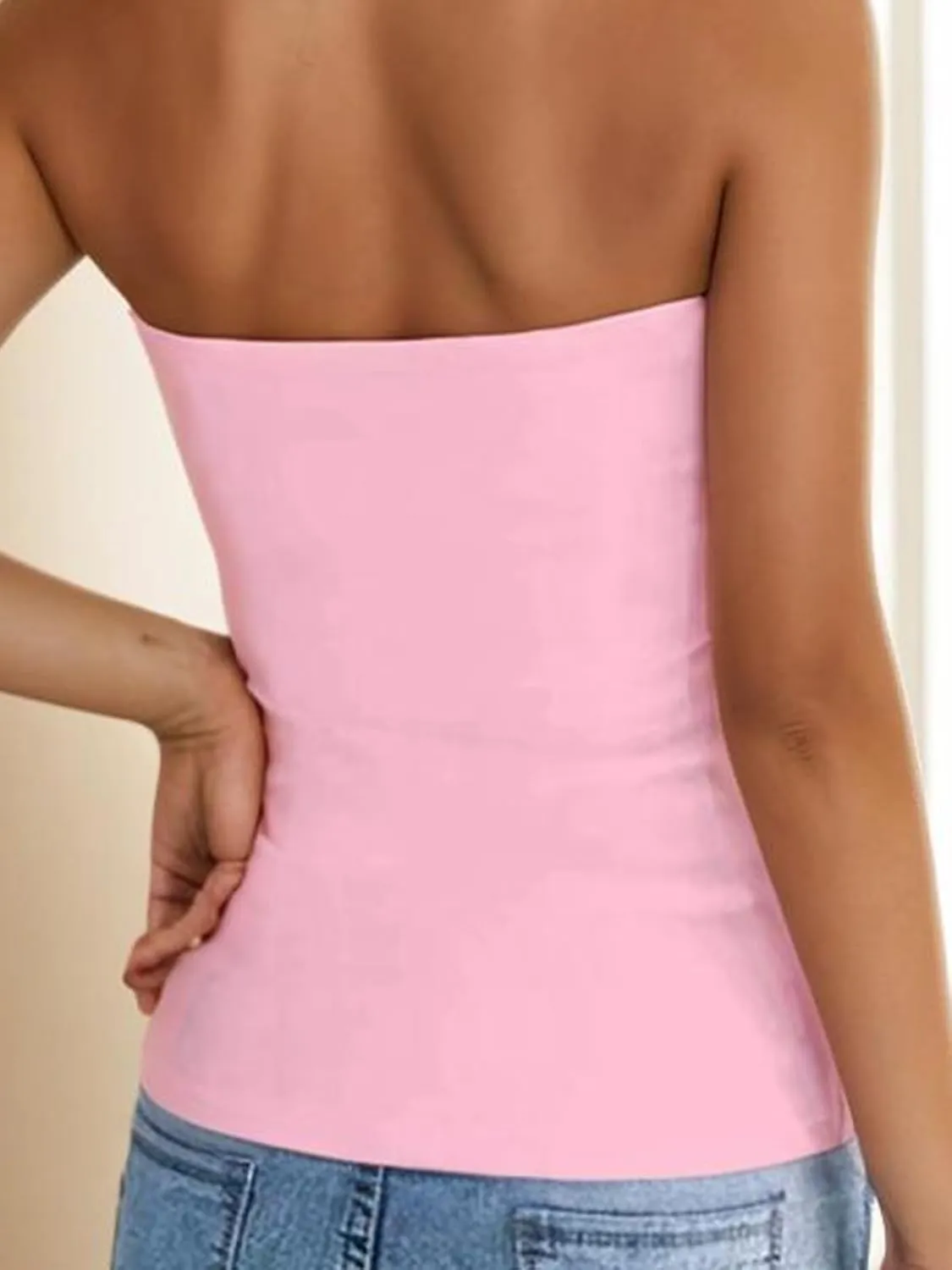 H HIAMIGOS 3 Pack Women's Strapless Cotton Long Tube Top Sleeveless Stretchy Cute Bandeau Tops Non Padded