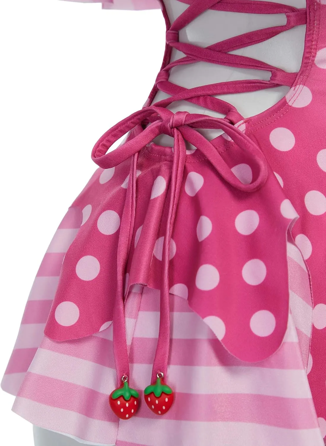 haikyuu Women Strawberry Swimsuit Kawaii One Piece Swimsuit Cute Bathing Suit Lace Up Swimwear Beach Swim Pool