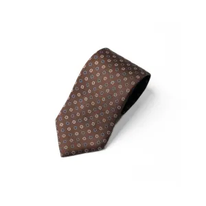 Handprinted Flower Tie in Brown