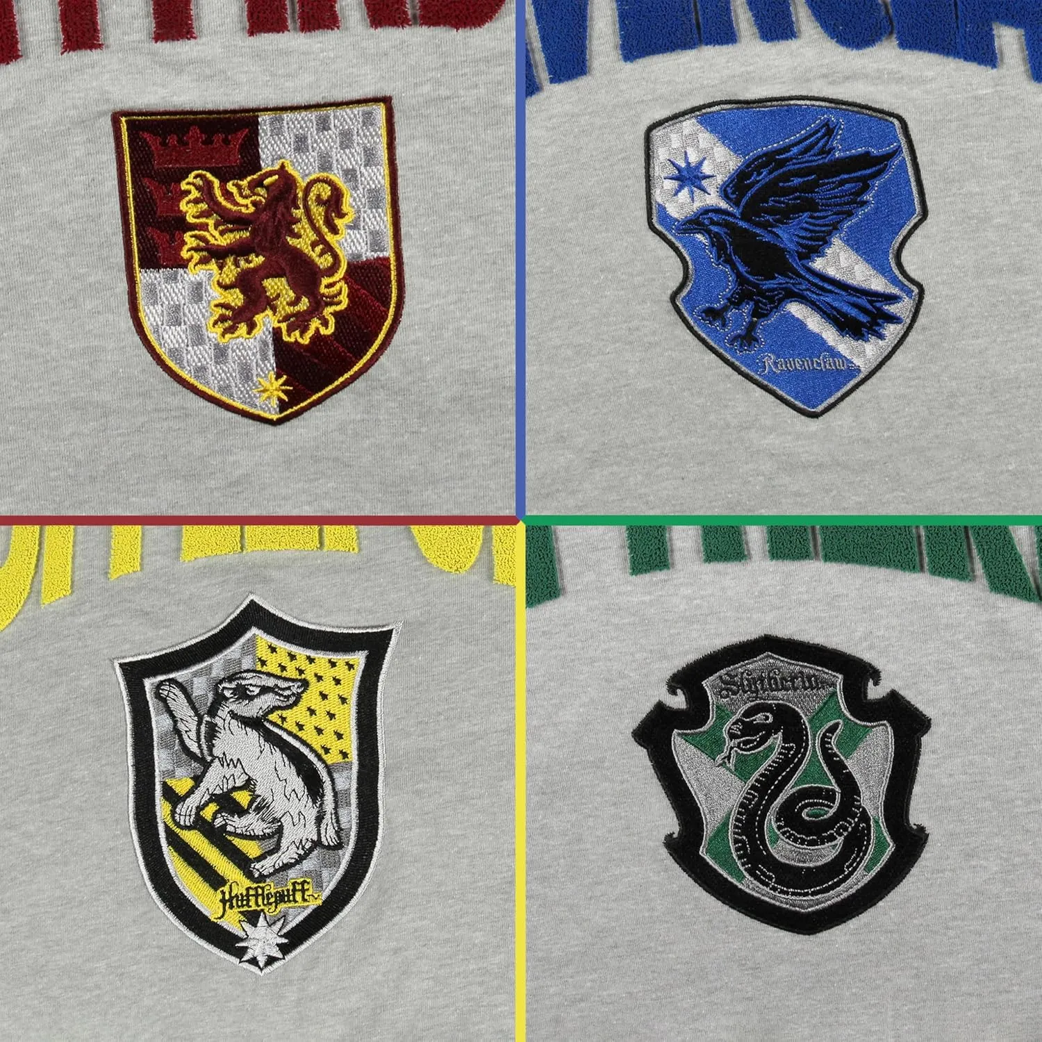Harry Potter Women's Hogwarts Four Houses Crest Varsity Jersey Adult Junior's Long Sleeve T-Shirt
